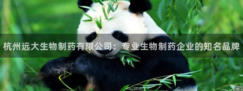 ag九游会老哥：杭州远大生物制药有限公司：专业生物制药企业的知名品牌