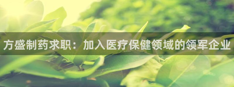 九游会老哥俱乐部官方网站：方盛制药求职：加入医疗保健领域的领军企业