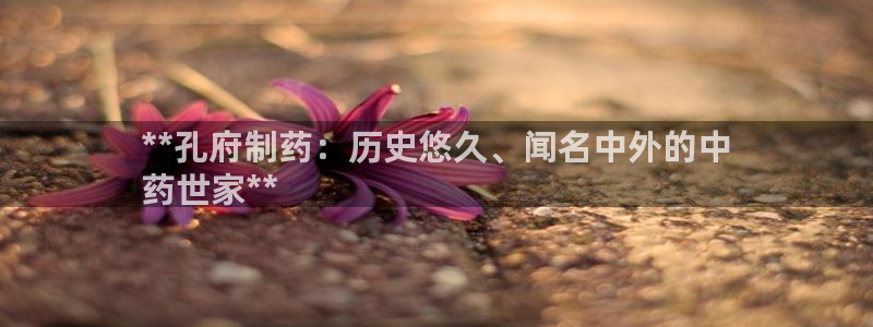 九游会老哥俱乐部官网首页论坛：**孔府制药：历史悠久、闻名中外的中
药世家**