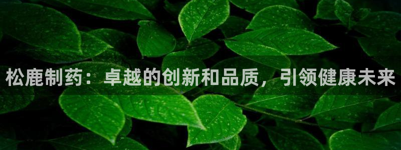 usdt九游会老哥俱乐部：松鹿制药：卓越的创新和品质，引领健康未来