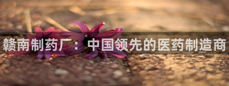 老哥吧九游会下架吗：赣南制药厂：中国领先的医药制造商