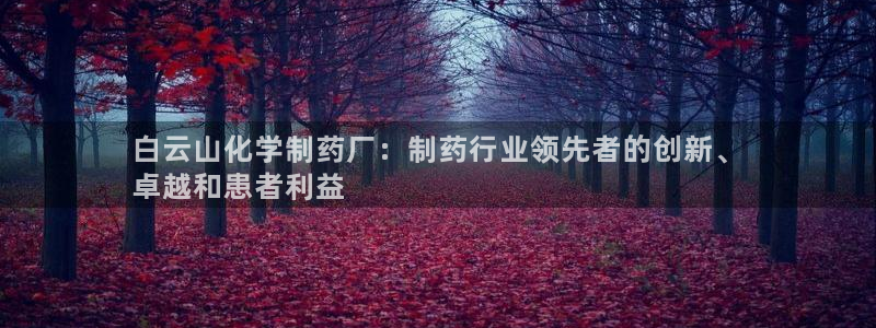 老哥俱乐部是干什么的：白云山化学制药厂：制药行业领先者的创新、
卓越和患者利益